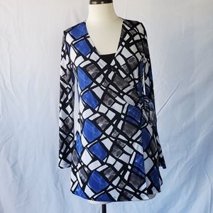 Black/blue/white Mini Dress